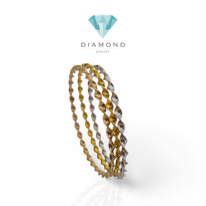 Gelang Mas Keroncong ulir 3 Warna 22K-Diamond Jewelry