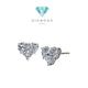 Heart stud diamond earring 18K gold Diamond Jewelry