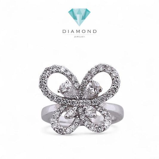 Butterfly Diamond Ring - Cincin Berlian - Diamond Jewelry- 01010452