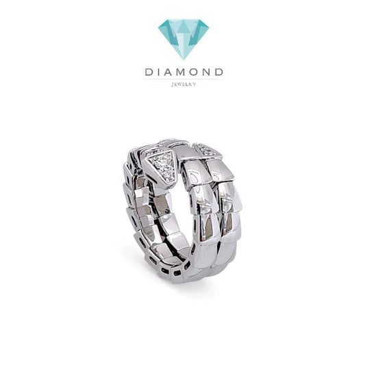 Ulo Serpenti White Diamond Ring 18K / Cincin Ulo Serpenti Emas Putih 18K / Diamond Jewelry-HT-397CBD13000RY-HT