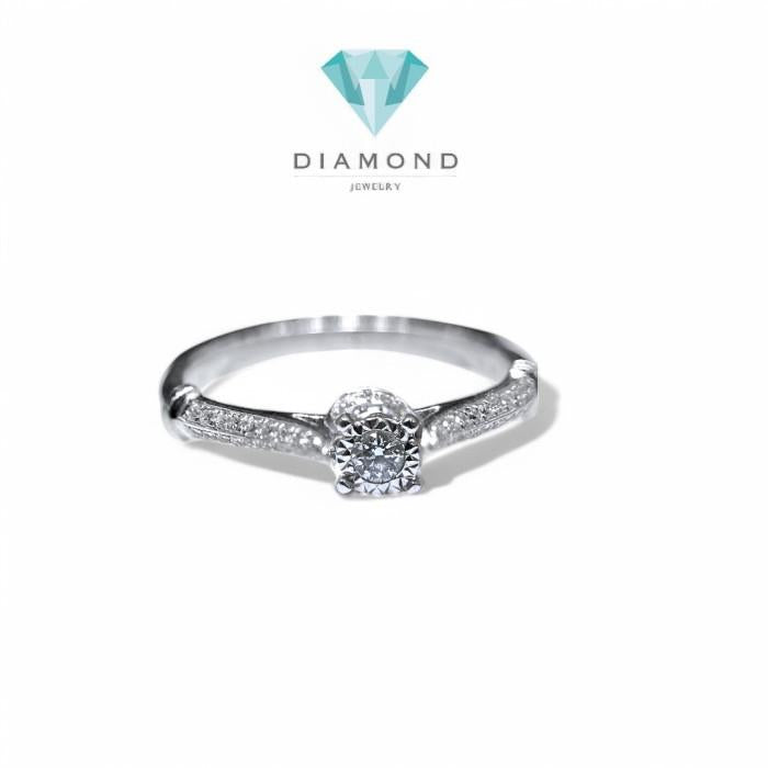 Diamond Solitaire Parisian illusion diamond Ring 18K / Diamond Jewelry