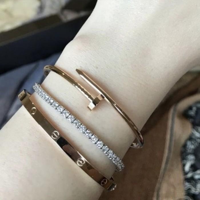 Nail 18k Bangle Narrow Juste-Diamond Jewelry-378GBD714RY