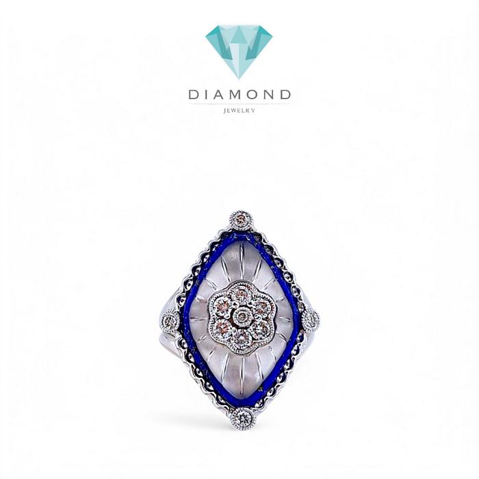 Blue Sapphire Diamond Ring 18K / Diamond Jewelry