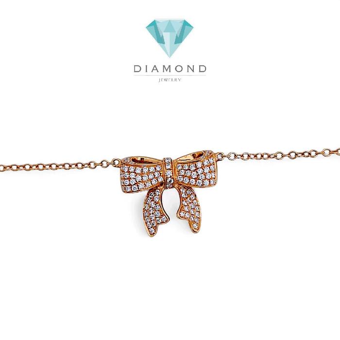 Ribbon Diamond Necklace 18K / Kalung Pita Berlian 18K / Diamond Jewelry 111KBD56200AB-HT