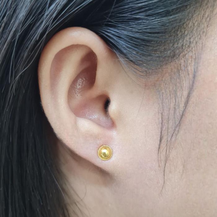 Anting Mas Small Bulat 23K-Diamond Jewelry