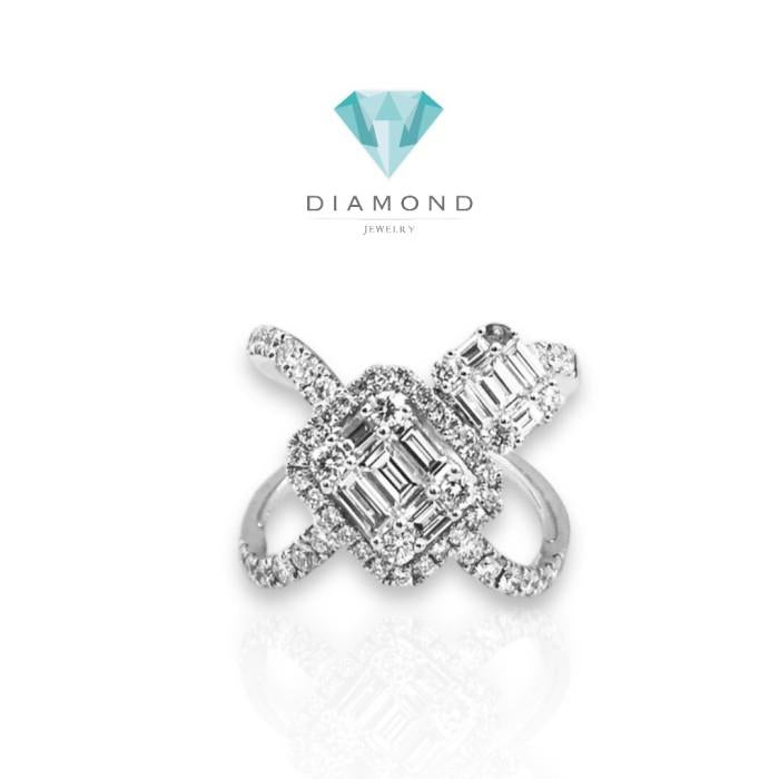 Diamond cross baguette/ cincin berlian cross baguette- 18K diamond jewelry