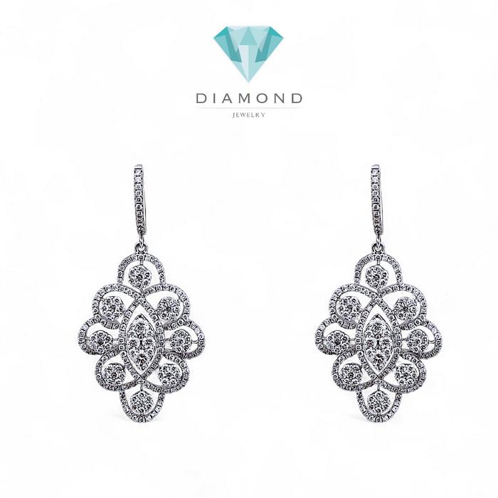Flower Diamond Earring 18K / Diamond Jewelry