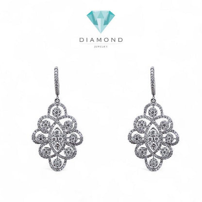 Flower Diamond Earring 18K / Diamond Jewelry