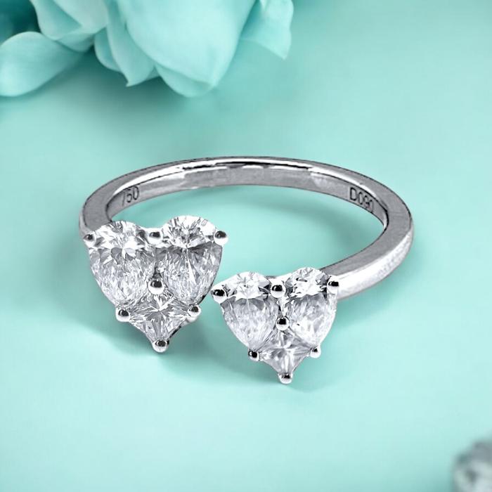 Duo Heart Ring / Cincin Berlian Model Love Diamond Jewelry-11CBGT43000LS-HT