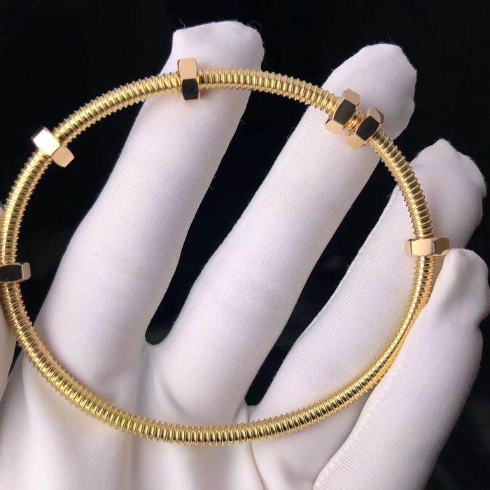 Screw ecreu bangle white gold 18k-Diamond Jewelry