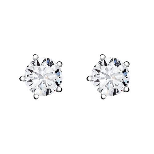 Anting emas solitaire kristal 18 Krt putih/gold Diamond Jewelry