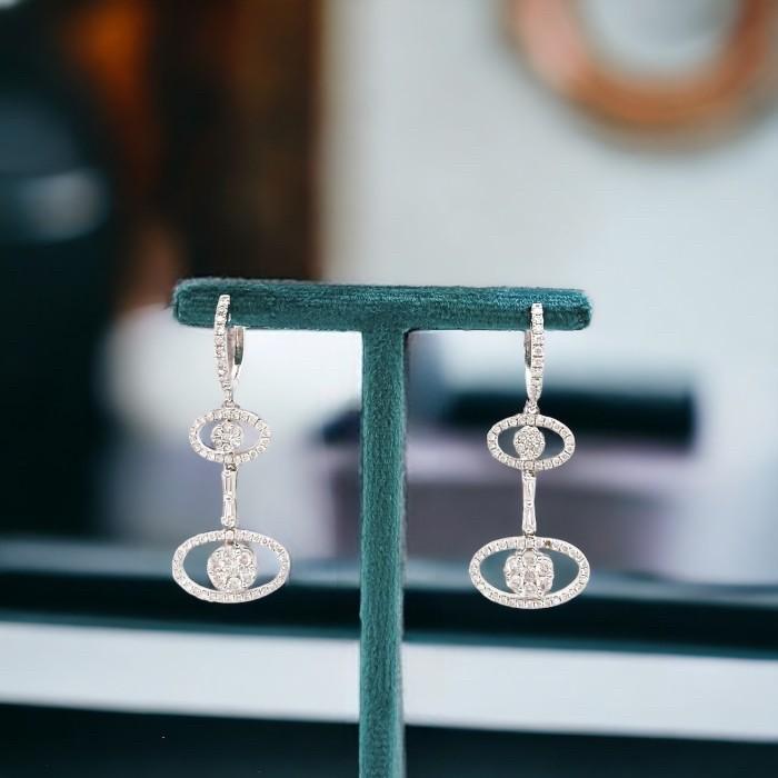 Eclipse Diamond Earring 18k white gold-Diamond Jewelry