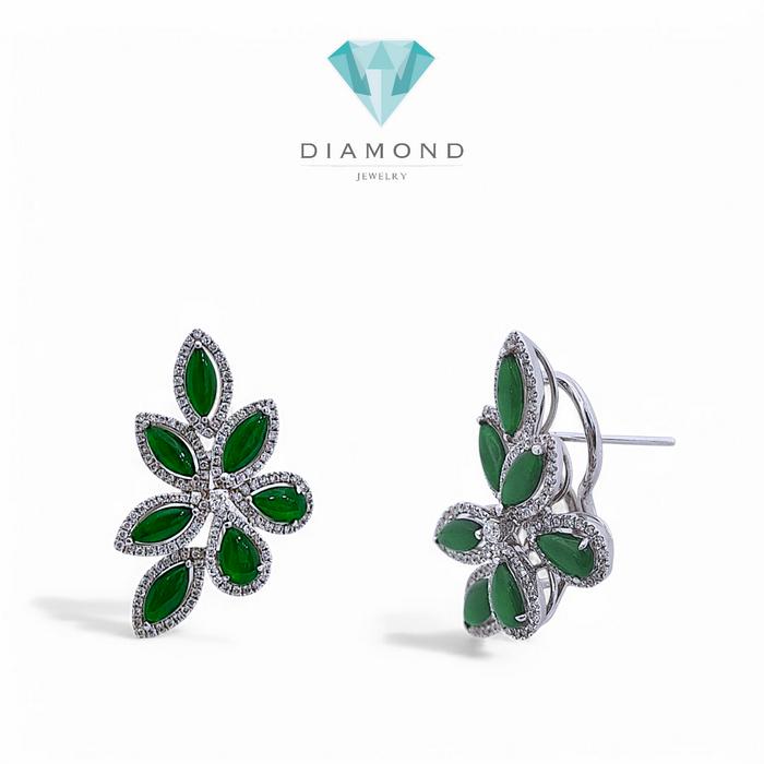 Green Jade Earring 18K / Diamond Jewelry