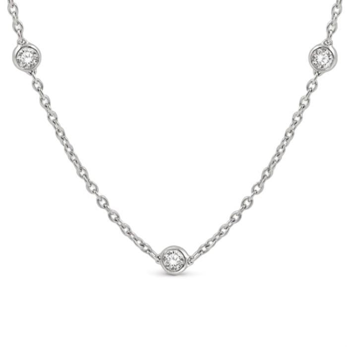 Diamond Elsa  necklace 18k stacking yard- Diamond Jewelry