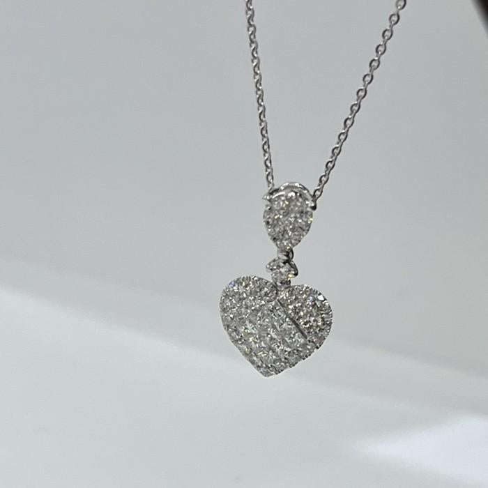 Heart pear Pave Diamond Pendant 18K gold-Diamond Jewelry
