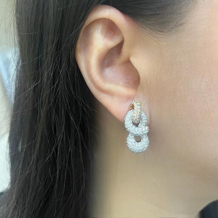 Infinity diamond pave Earring 18k -Diamond Jewelry