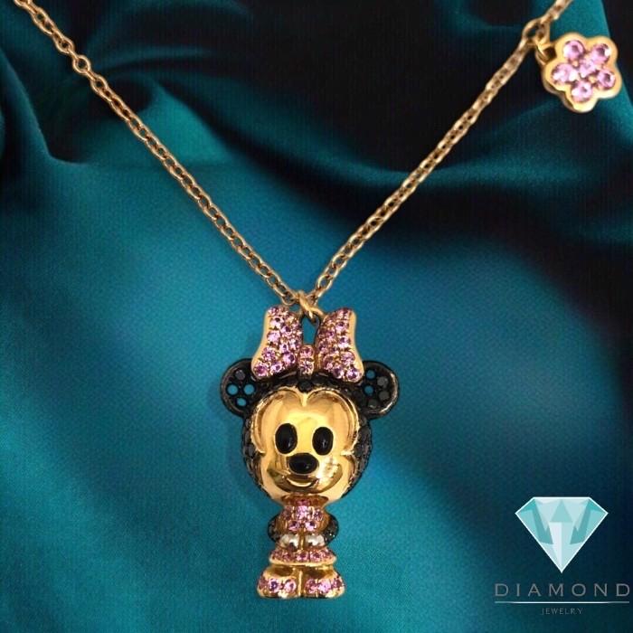 Kalung Liontin mickey mouse Berlian 18K/ Minnie mouse diamond necklace 18k-Diamond Jewelry
