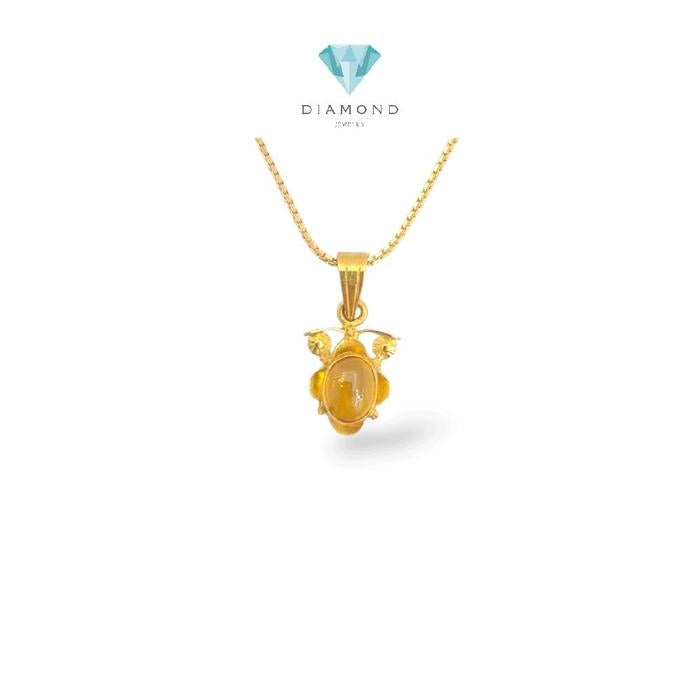 Yellow Stone Gold Pendants 23K / Liontin Emas Batu Kuning 23K / Diamond Jewelry / 257LMSWP2