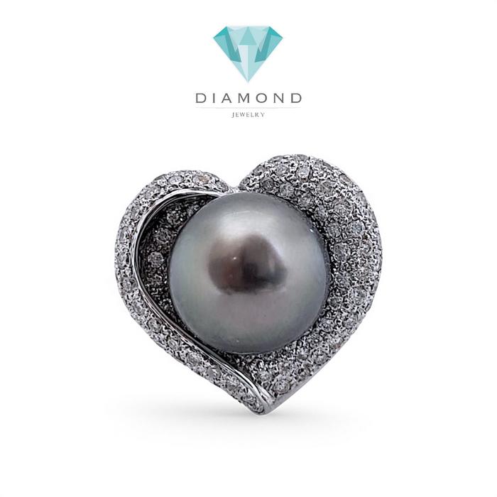 Heart Pearl Diamond Ring 18K / Diamond Jewelry