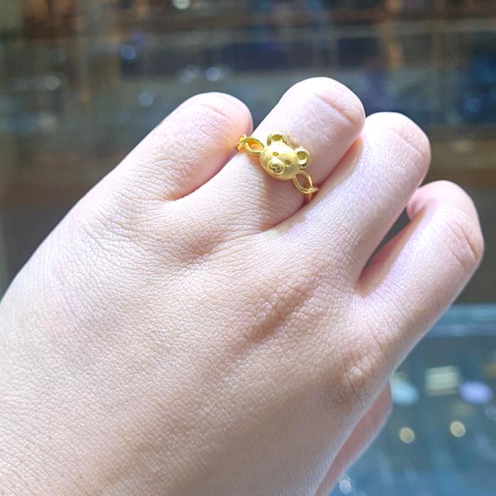 Cincin Mas Bear 24K-Diamond Jewelry