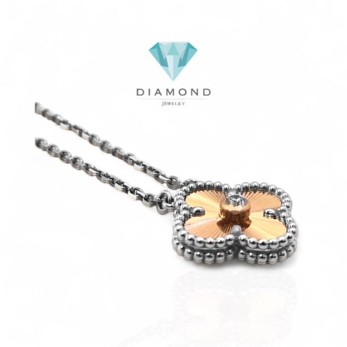 Kalung Vintage Holiday Clover Rose Gold & White Gold 18K-Diamond Jewelry-387KBD8500RY-HT