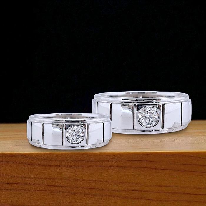 Wedding Ring Solitaire Diamond 18K / Cincin Nikah Solitaire 18K /  Diamond Jewelry 94CBKV5400WPLS - 93CBKV3600WPLS-HT