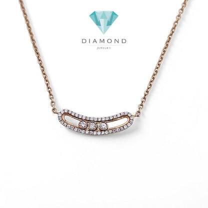 Diamond necklace movable sliding messika movable roundsmile 18k-Diamond Jewelry-18KB612LSWP