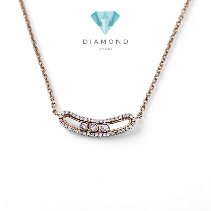 Diamond necklace movable sliding messika movable roundsmile 18k-Diamond Jewelry-18KB612LSWP