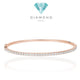Diamond Bangle Half pave moon 18k rose gold-Diamond Jewelry