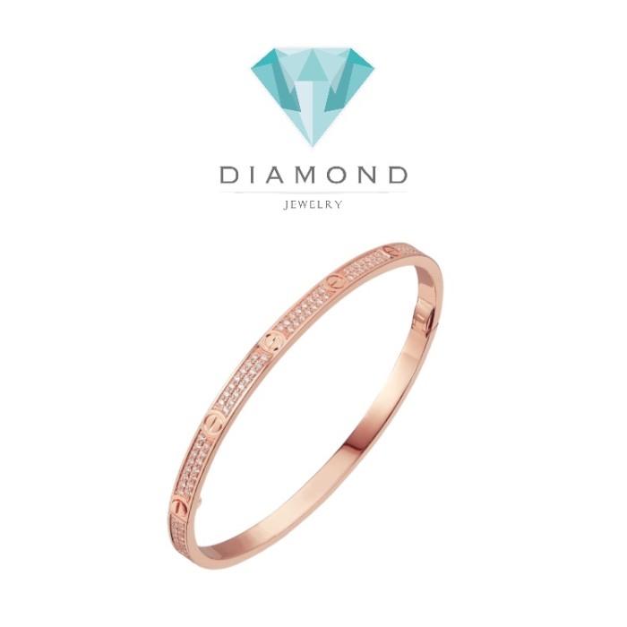 Pave love small full diamond crt -18k -Diamond Jewelry