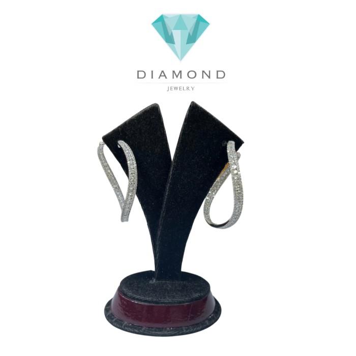 Diamond Earring Hoop  Big Gypsy 18 K white gold Diamond Jewelry