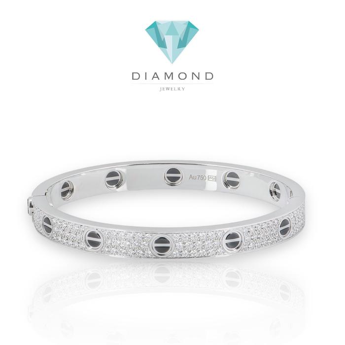 Onyx love diamond pave bangle crt bracelet-Diamond Jewelry