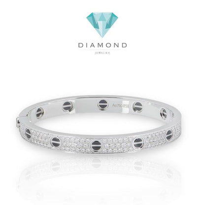 Onyx love diamond pave bangle crt bracelet-Diamond Jewelry