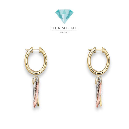 Trinity diamond earring 18K crt/anting berlian trinity-Diamond jewelry