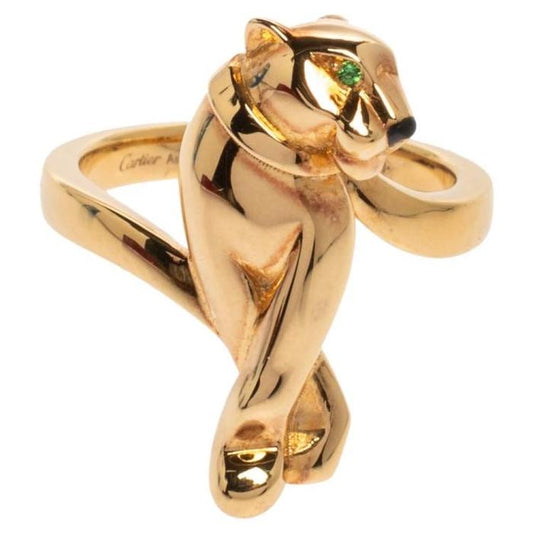 Panthere Tsavorite onyx crt 18k gold ring-Diamond Jewelry-47CMSSM1700RY