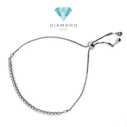 Tennis Diamond drawstring bracelet 18K / Gelang Serut Tennis Berlian 18K / Diamond Jewelry 392GB1000LS-HT