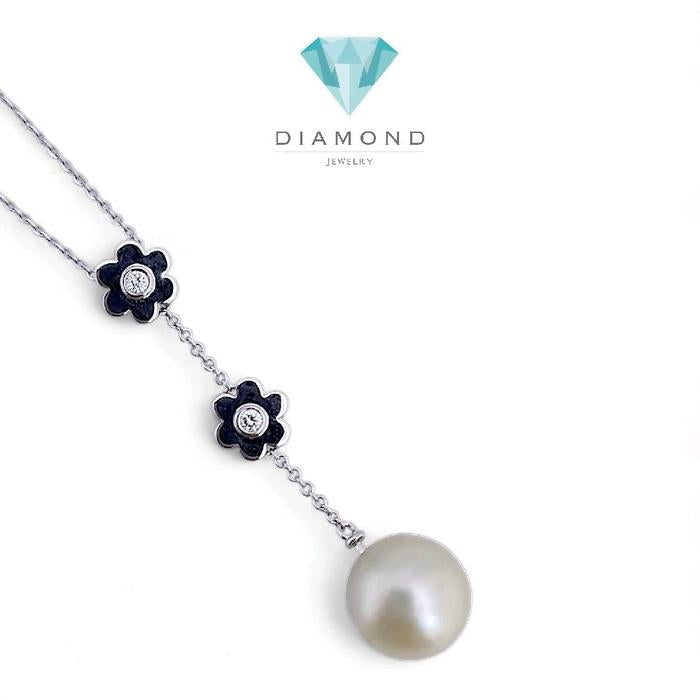 Liontin Flower Pearl Diamond 18K / Diamond Jewelry 4LMGT200WP-HT