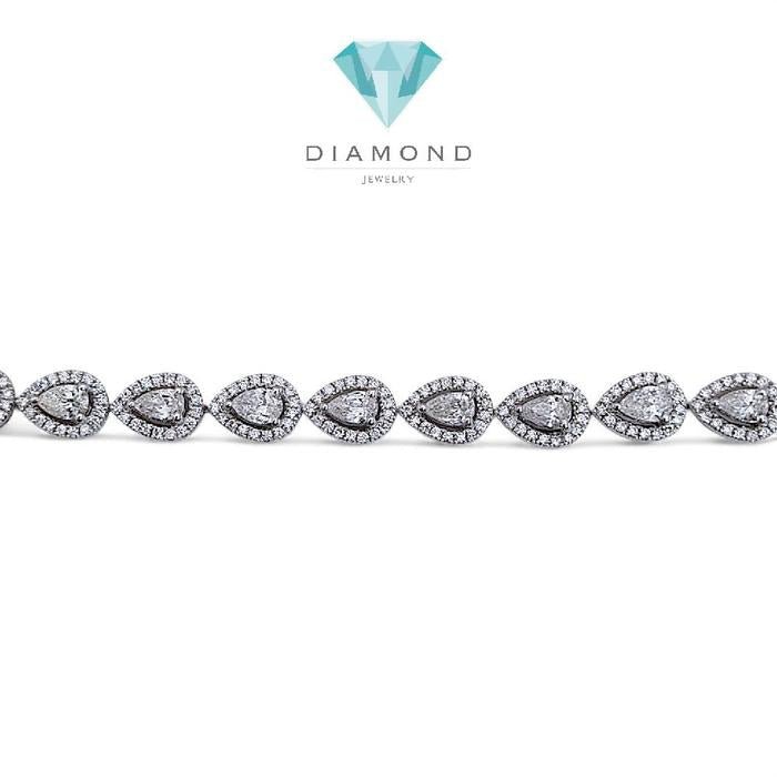 Tennis Tear Drop Bracelet 18K / Gelang Tennis Tear Drop 18K / Diamond Jewelry 393GB5200PGKLS-HT