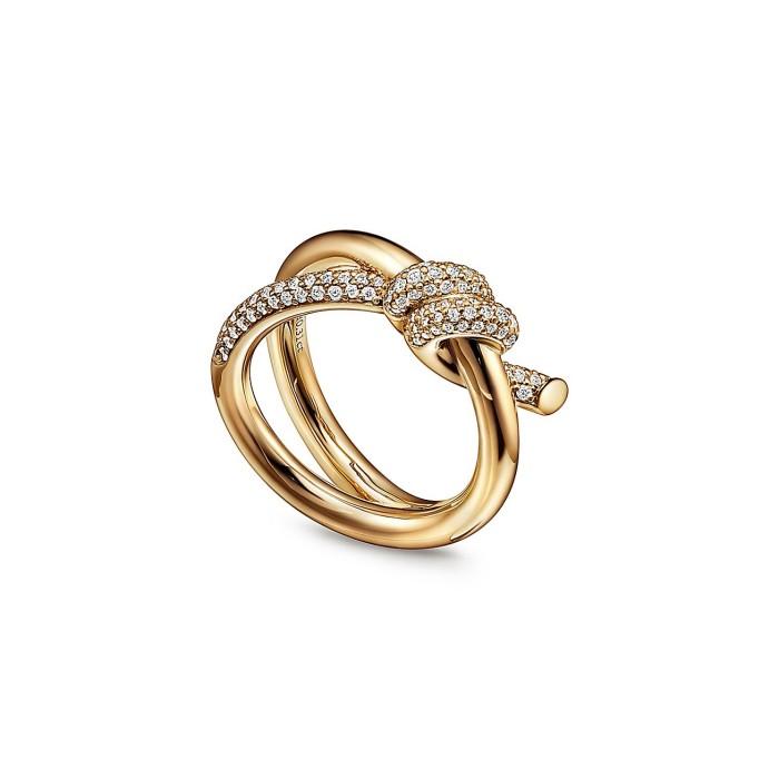 T1 knot ring double diamond 18 K GoldDiamond Jewelry