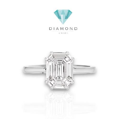 Baguette Kiara diamond ring pie cut 18k-Diamond Jewelry