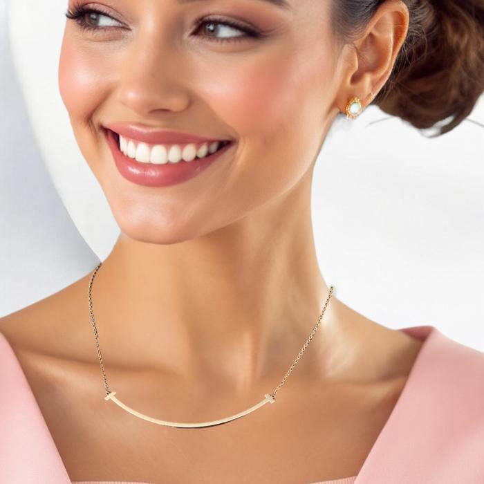 Kalung Smile Rose Gold 18K Large-Diamond Jewelry-353KBD624RY-HT