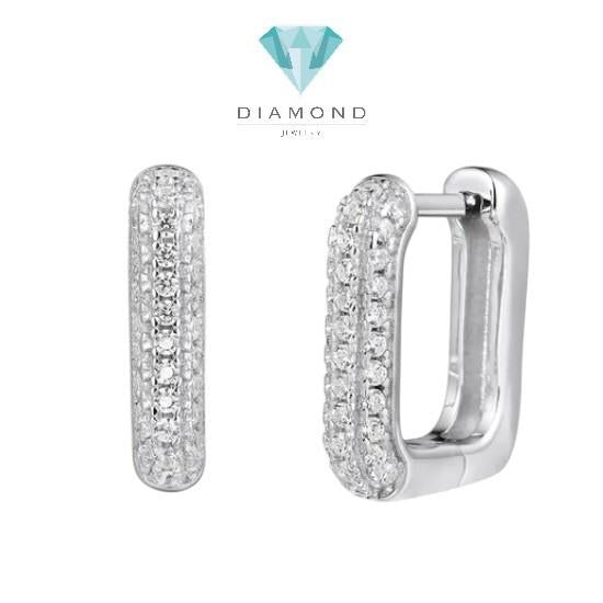 Earring Diamond Hoop Square 18K / anting hoop kotak berlian/Diamond Jewelry