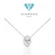 Oval diamond pendant pie cut 18k white gold-Diamond Jewelry