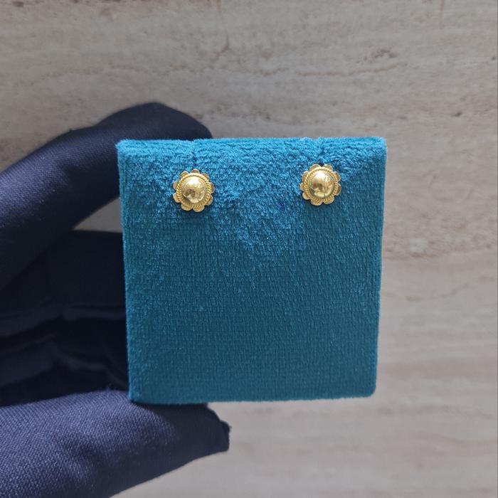 Anting Mas Tusuk Model Bunga Matahari 23K-Diamond Jewelry