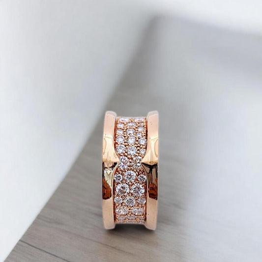 Pave zero rose gold 18k  Diamond Ring / Diamond Jewelry