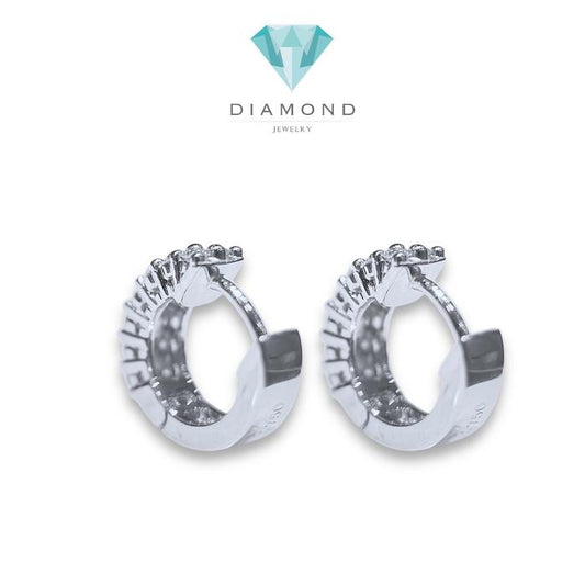 Double Hoop Diamond Earrings / Diamond Jewerly-381AB1040PFLS-HT