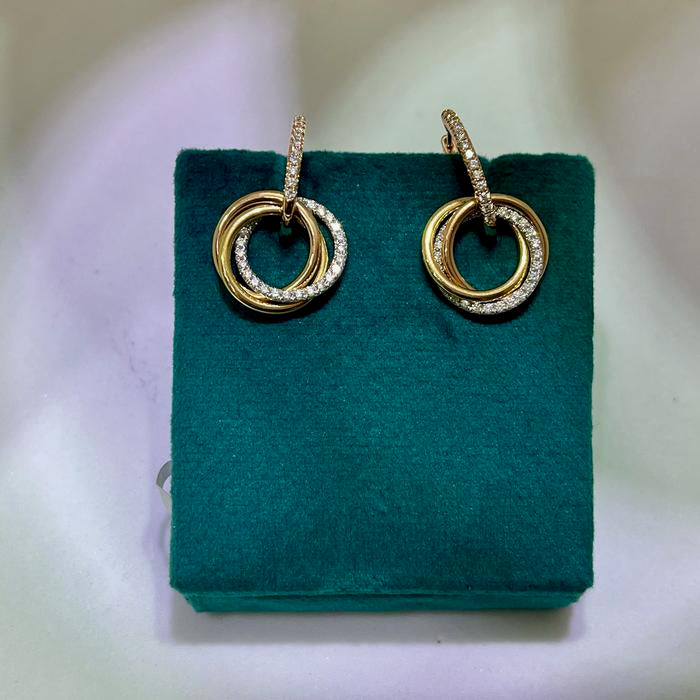Trinity diamond earring 18K crt/anting berlian trinity-Diamond jewelry