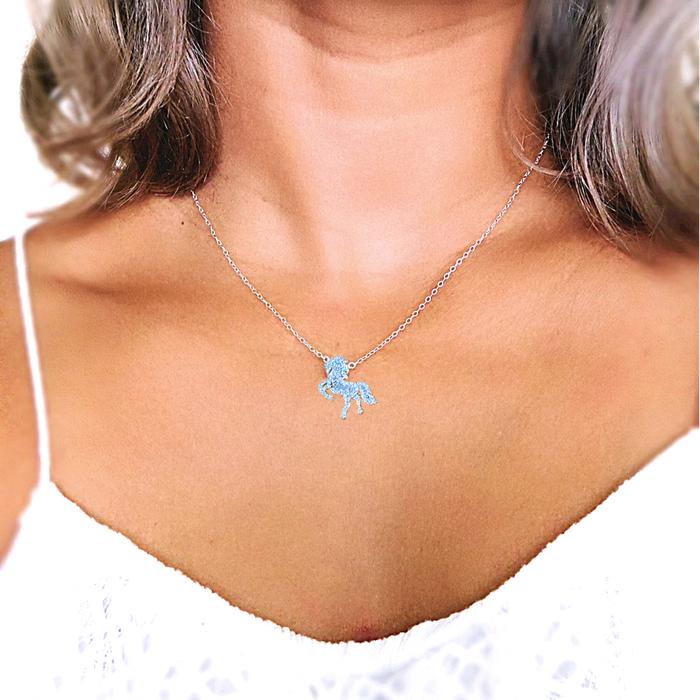 Unicorn Fauna Diamond Necklace White Gold 18K Diamond Jewelry-1KB5LSNEWUNICORN-HT