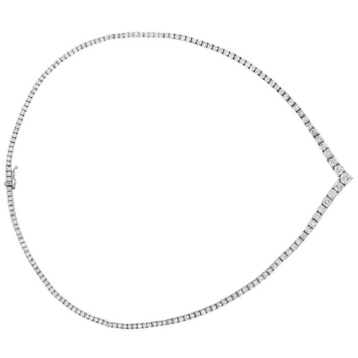 V Tennis eternity necklace Diamond -Diamond Jewelry