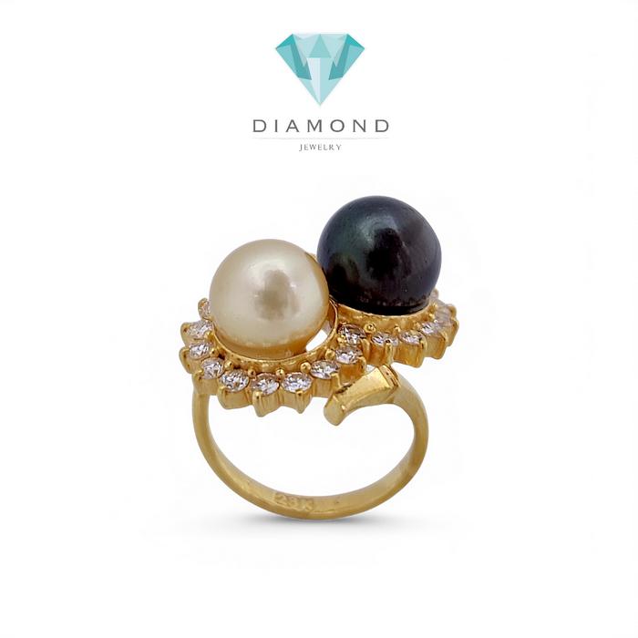 Pearl Double duo Color Diamond 18K / Diamond Jewelry